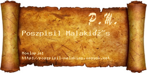 Poszpisil Malakiás névjegykártya